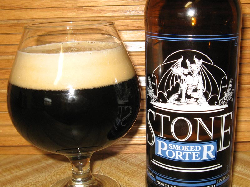 Stone Smoked Porter Bottle and Glass