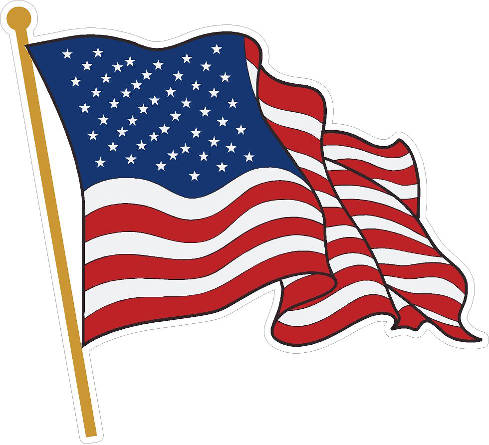 Waving USA Flag Sticker