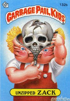 Unzipped ZACK Funny Decal Name Sticker