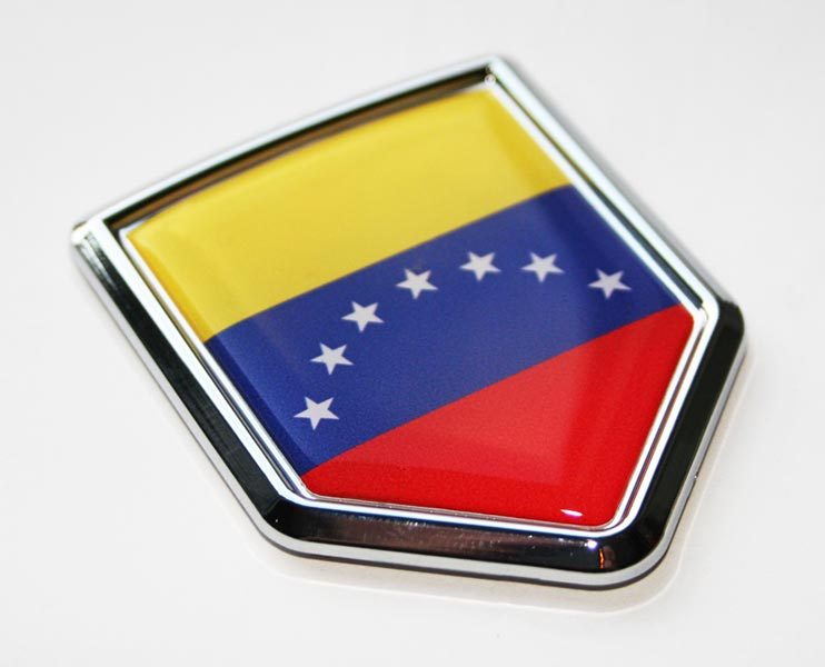 Venezuela Flag Decal Car Chrome Emblem Sticker
