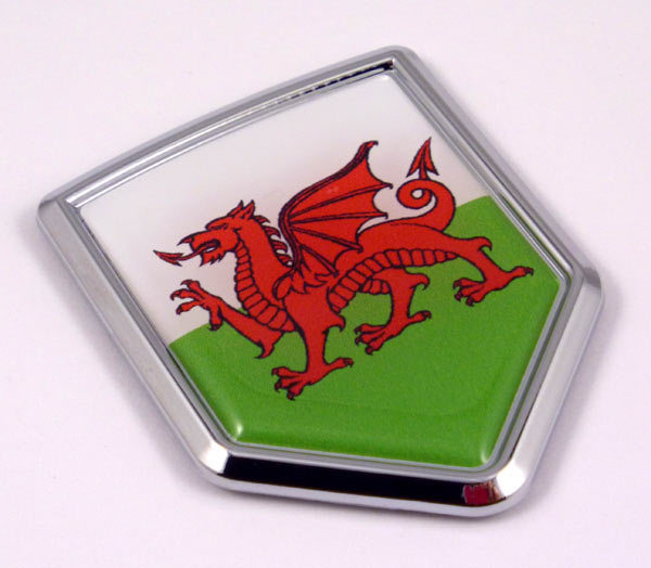 Wales Flag 3D Decal Crest Chrome Emblem Sticker