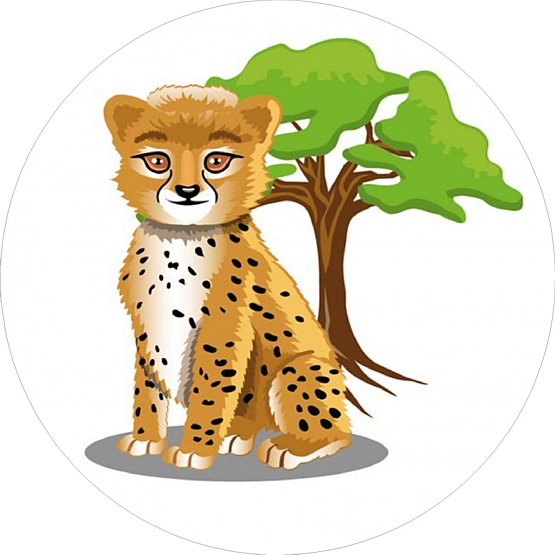 Wild Animal CIRCLE STICKER Leopard