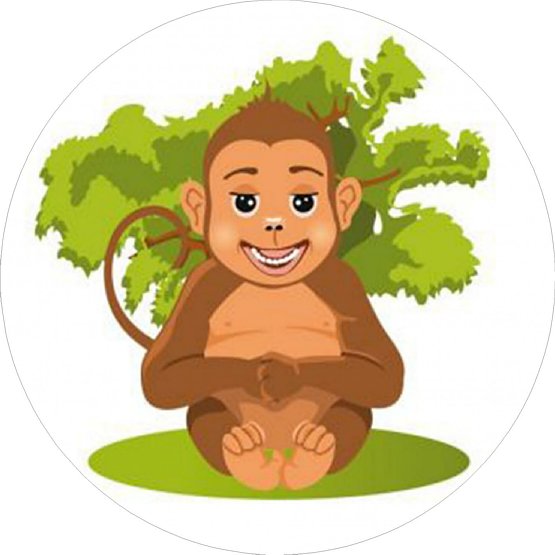 Wild Animal CIRCLE STICKER Monkey