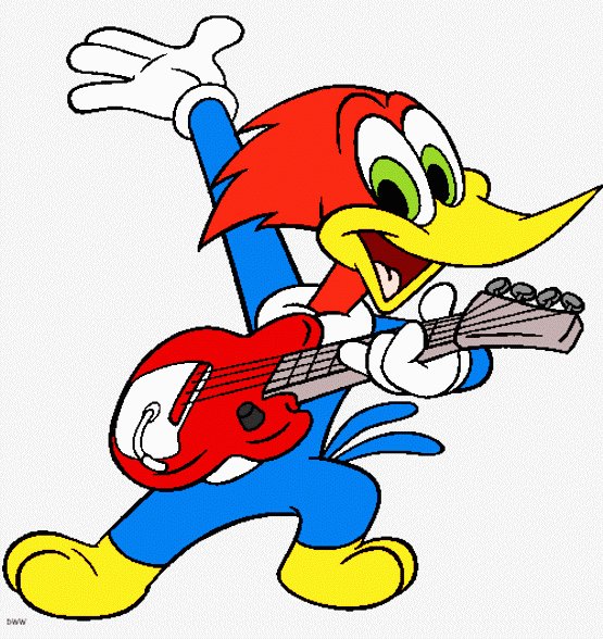Woody Woodpecker Playing Guitar Sticker
