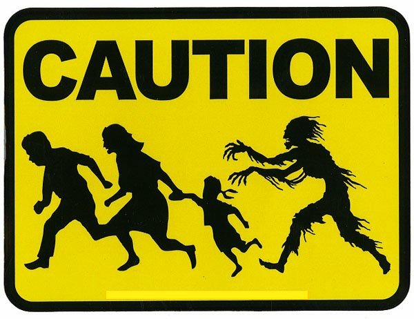Zombie Caution Color Sticker