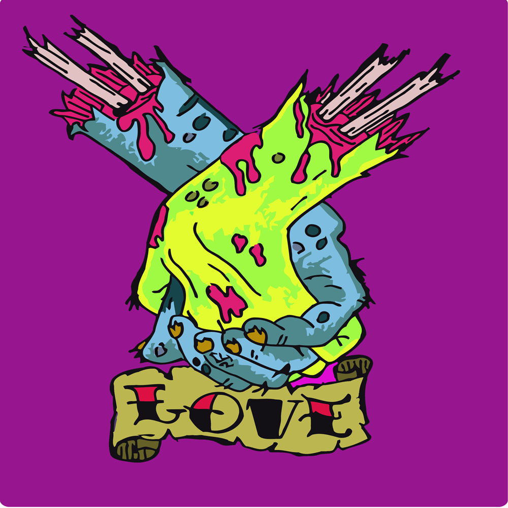 Zombie Love Purple Sticker