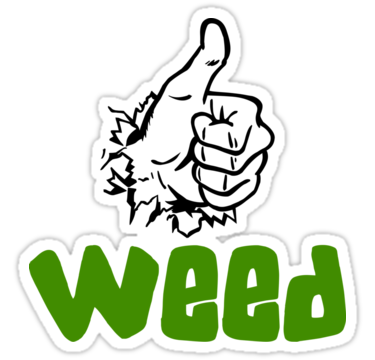 thumbs up weed sticker