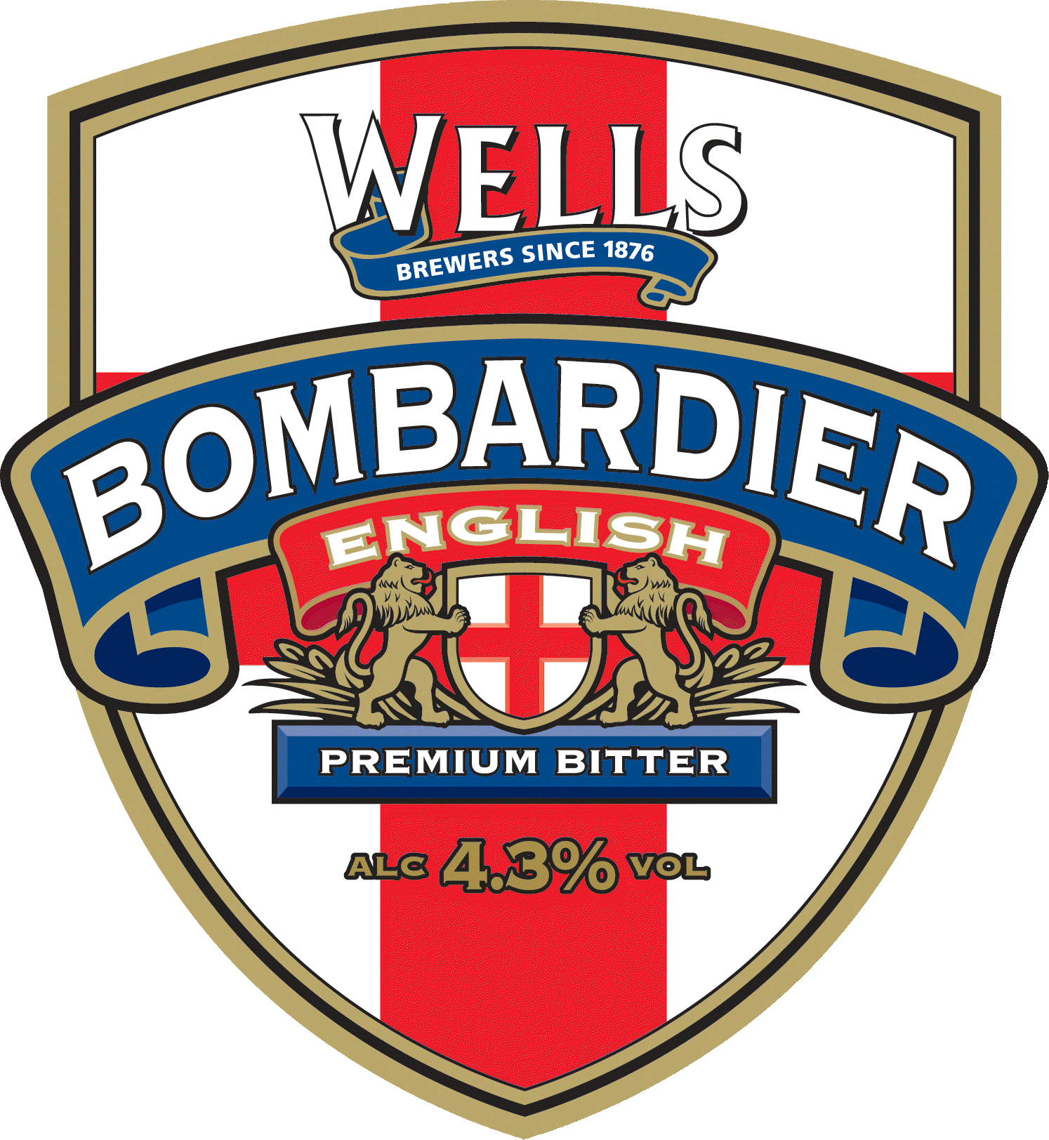 wells bombardier logo beer sticker