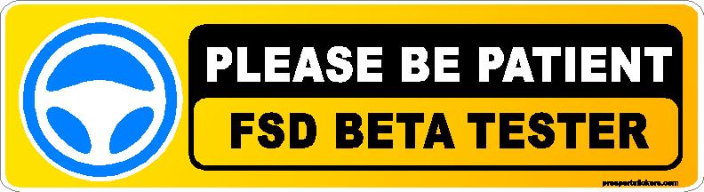 TESLA FSD BETA TESTER STICKER