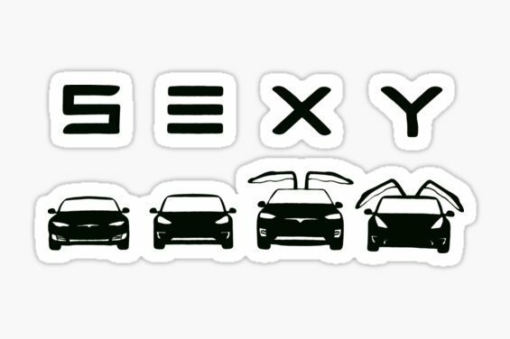 TESLA SEXY FUNNY CAR STICKER