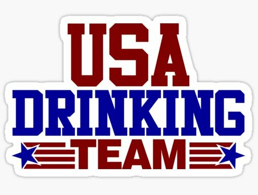 USA DRINKING TEAM BEER STICKER