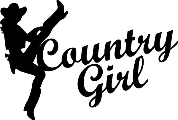 Western Country Girl die cut decal