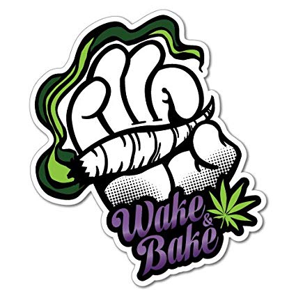 wake and bake weed sticker 420