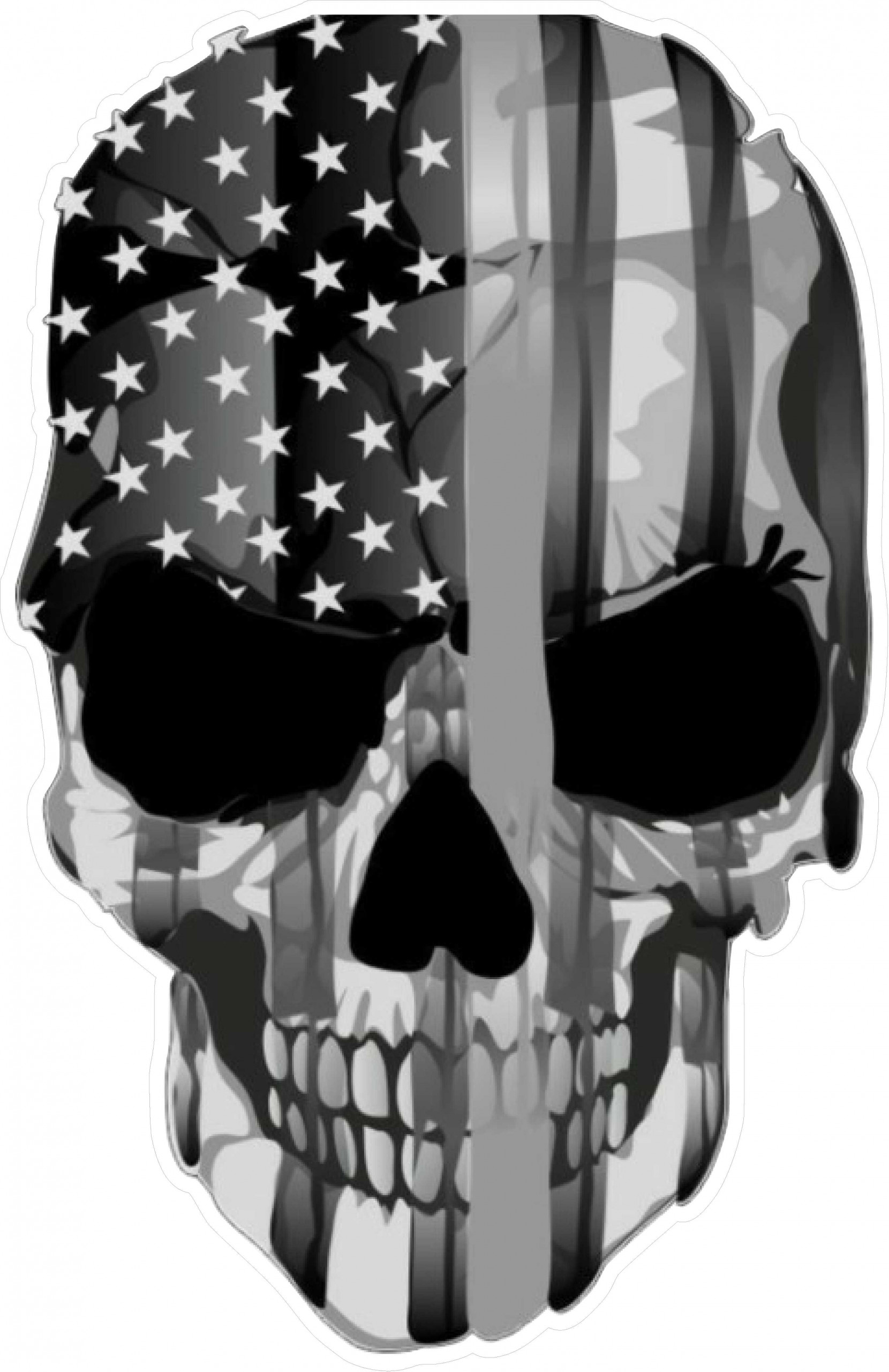GREY USA SKULL STICKER