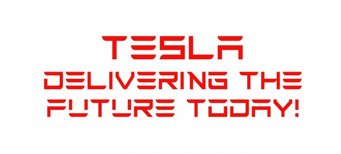 TESLA BRAND DECALS 3  delivering the future today