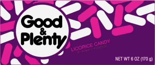 good n plenty box CANDY STICKER