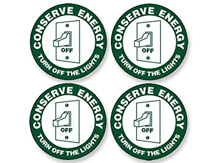 turn-off-sticker conserve recycle small sticker set of 4