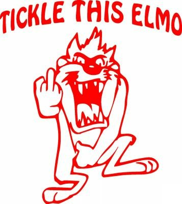 Taz Tickle This Elmo Decal
