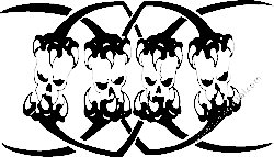 Tribal Skull Vinyl Decal 23