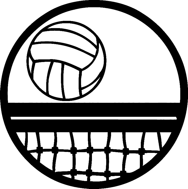 Volleyball with Net Diecut Decal