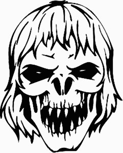 zombie skull mortorcycle car decal