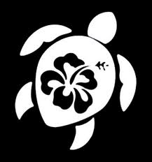 turtle with flower decal