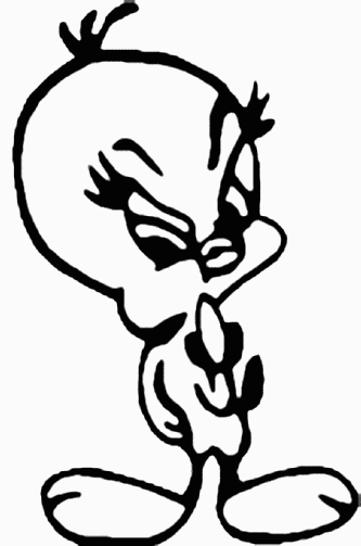 tweety finger die cut decal