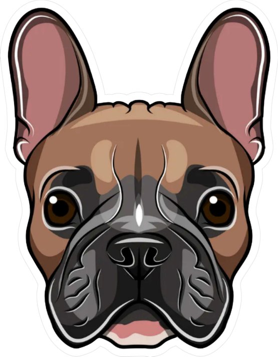 FRENCH BULLDOG HEAD DOG STICKER