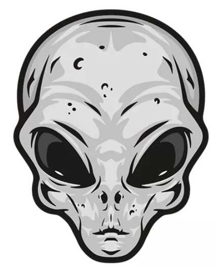 Alien head Gray Extraterrestrial Area 51 Roswell Sci Fi Vinyl Sticker