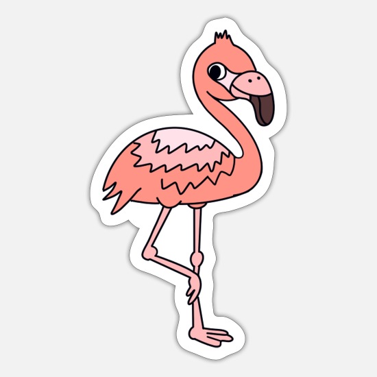 Flamingo Cartoon Animal Bird Sticker 44