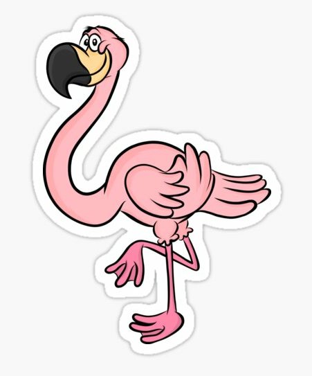 Flamingo Cartoon Animal Bird Sticker