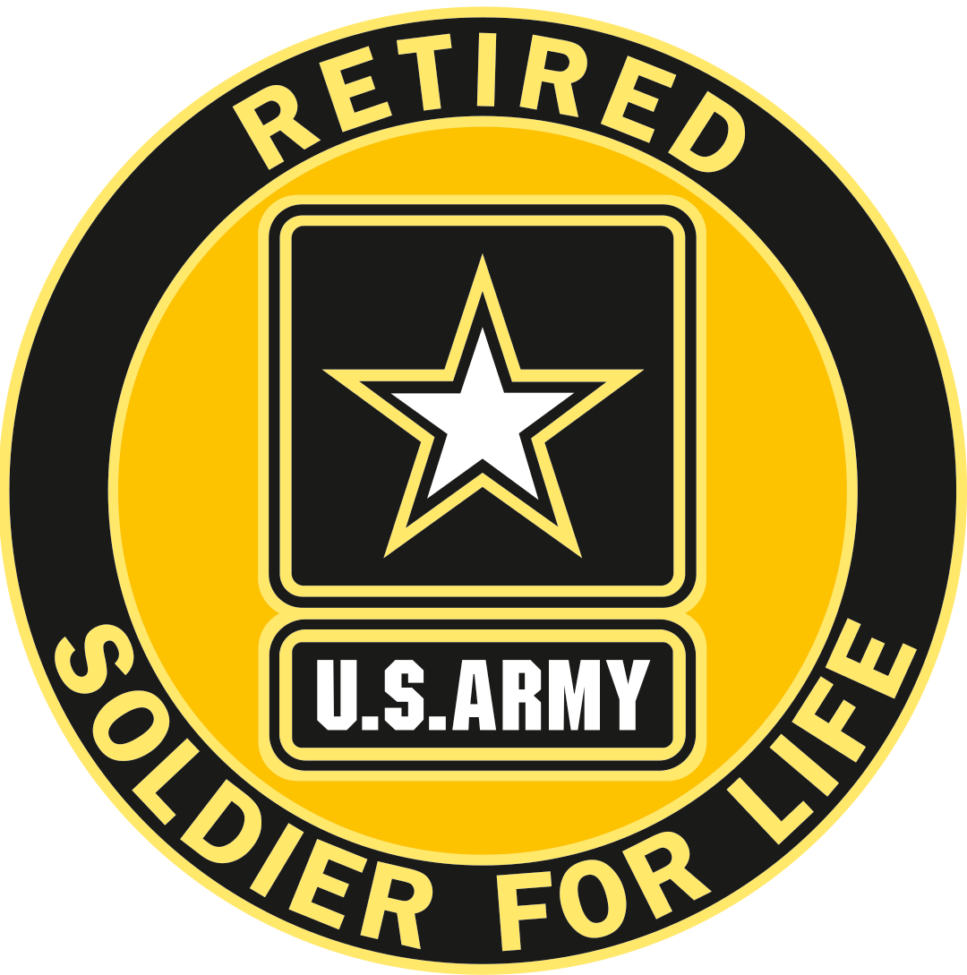 US ARMY RETIRED SOLDIER FOR LIFE ROUND STICKER