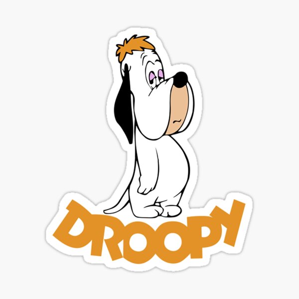 cartoon droopy dog with text WB sticker