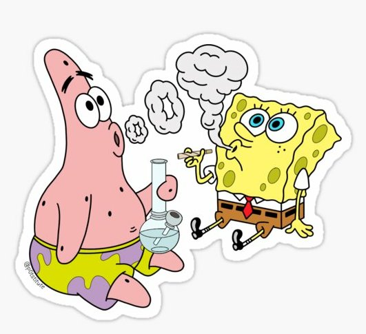 spongebob patrick bong sticker