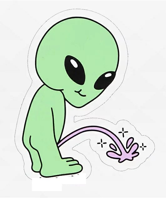 Alien Peeon Cosmic-Piss-Alien Sticker