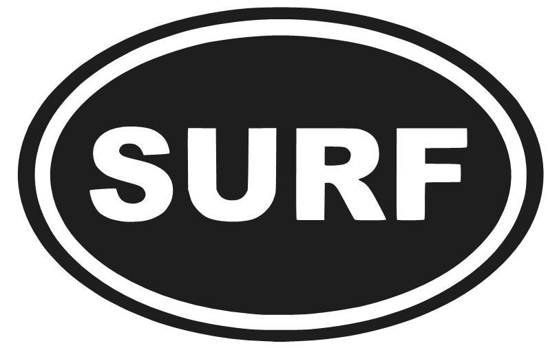 SURF OVAL Hawaiian VINYL DECAL STICKER CAR WINDOW