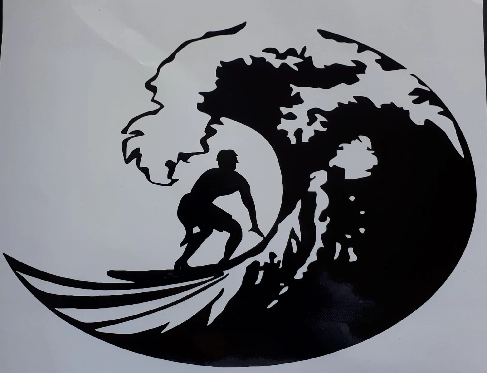 surf board surfs up surfing the waves Hawaiian vinyl decal 66