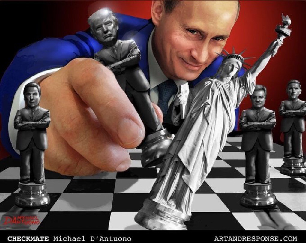 TRUMP PUTIN CHESS GAME STICKER