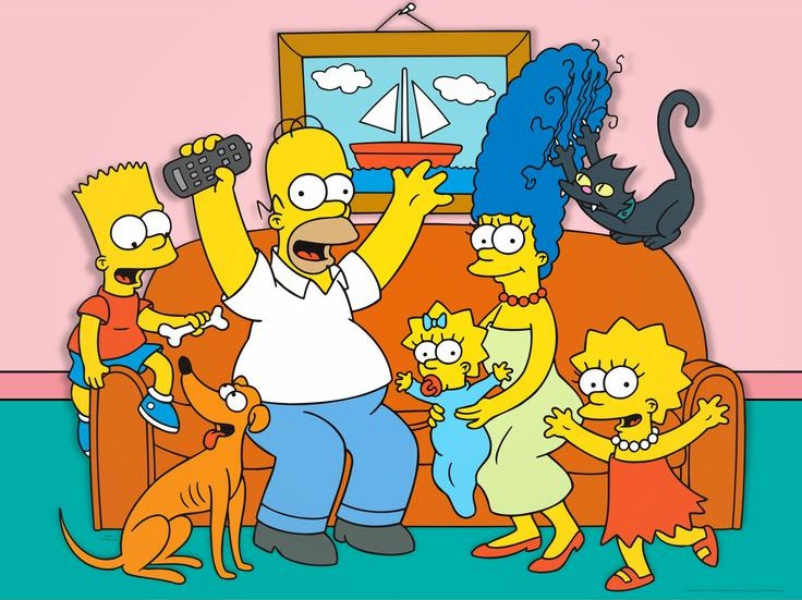 simpson family on couch funny cartoon sticker