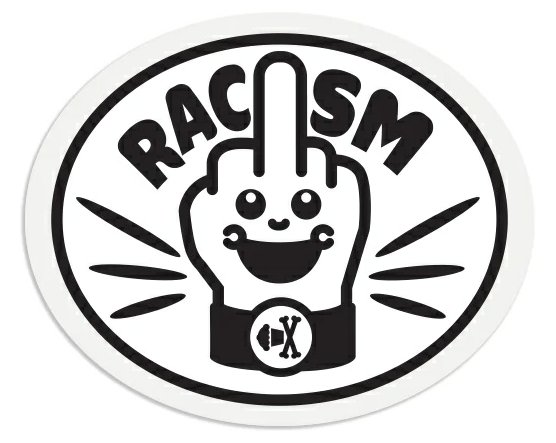 FUCK RACISM CUTE OVAL STICKER