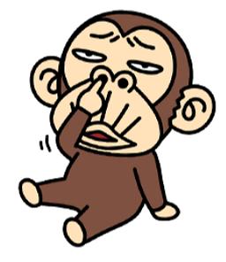 Monkey Picking Nose Funny Animal Sticker