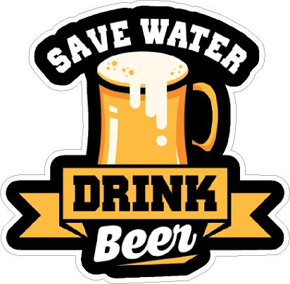 Save Water Drink Beer Funny Beer Drinking Sticker