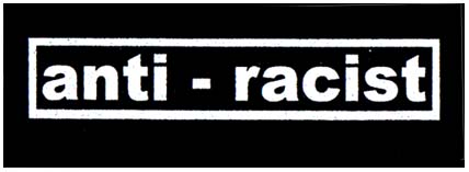 anti-racist rectangle diecut decal