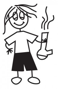 Bong Head Stick Figure Decal