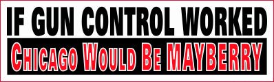 CHICAGO gun control bumper sticker