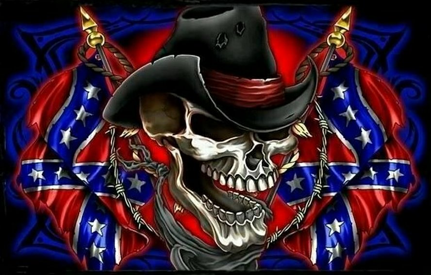 rebel flag cowboy skull sticker