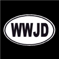 WWJD Oval Decal