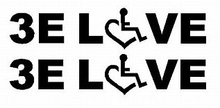 3E LOVE pair of diecut decals