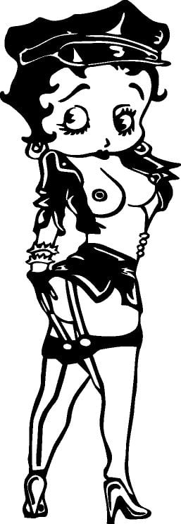 Betty Boop Biker Boob Decal