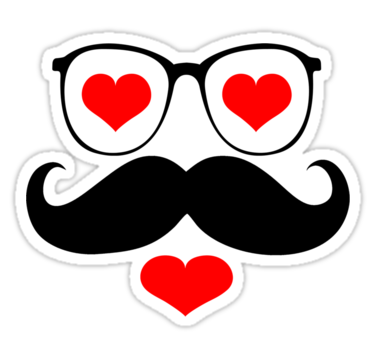 Diecut Color Moustache Stickers 7